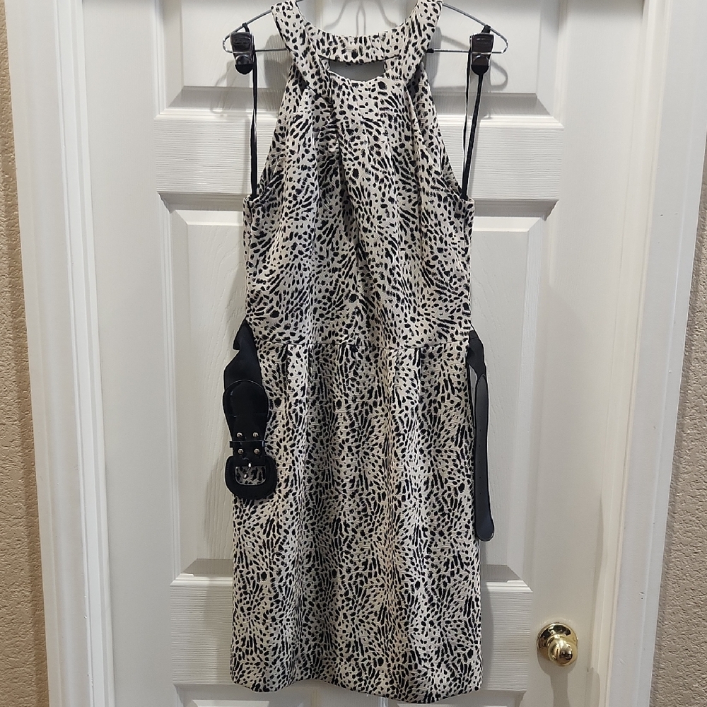 ANTONIO MELANI Black and White Midi Dress